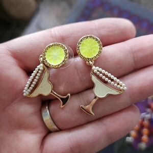 Margarita Earrings with Pearl Rim